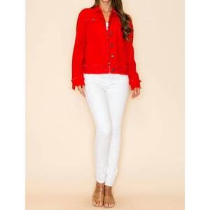 NEW WAY sequin heart jacket in red